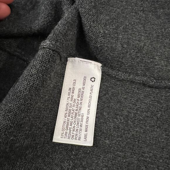 Gray Button Front Crystal Embroidered Holiday Winter Cardigan Sweater Size XS - Picture 6 of 11